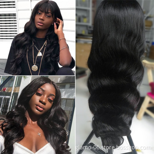 High Quality Raw Cambodian Hair Swiss Lace Wig For Black Women 100% Brazilian Virgin Cuticle Aligned Lace Front Human Hair Wig